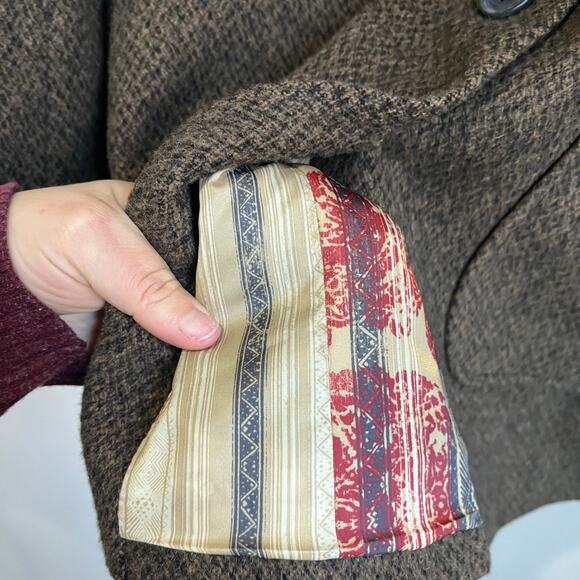 Peruvian Connection Baby Alpaca Wool Long Brown Blazer Coat Size 6 - Picture 6 of 10